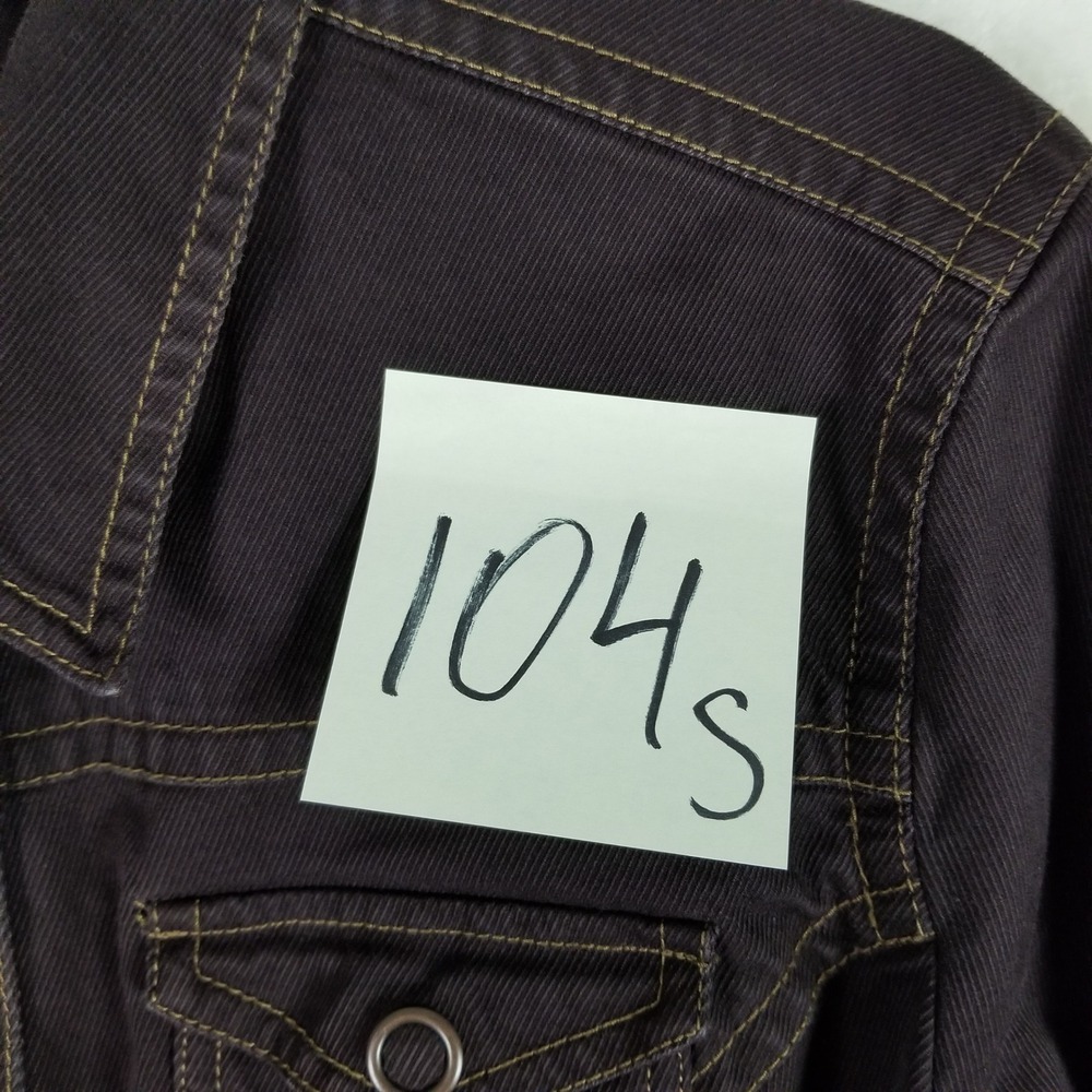Cabi Utility Jacket Womens L Brown Contrast Stitch Snap Front Field Coat 162 - Picture 8 of 8